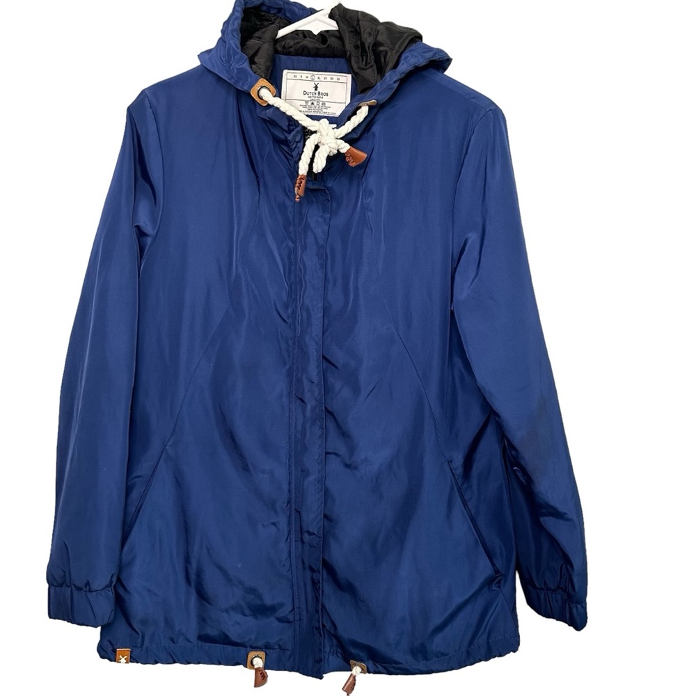 Dutch Bros SALE MEDIUM +LARHENavy Zip Up Hoodie Jacket Front Pockets CUTE DB